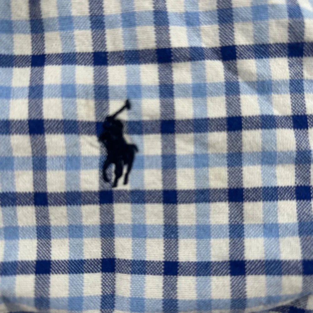 Ralph Lauren Boys Blue White Plaid Cotton Button Down Shirt Size S 8